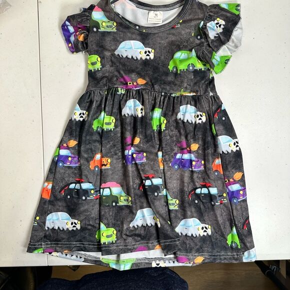 EUC Toddler Girls Colorful Halloween Print Twirl Dress - Size 3T - Picture 4 of 6